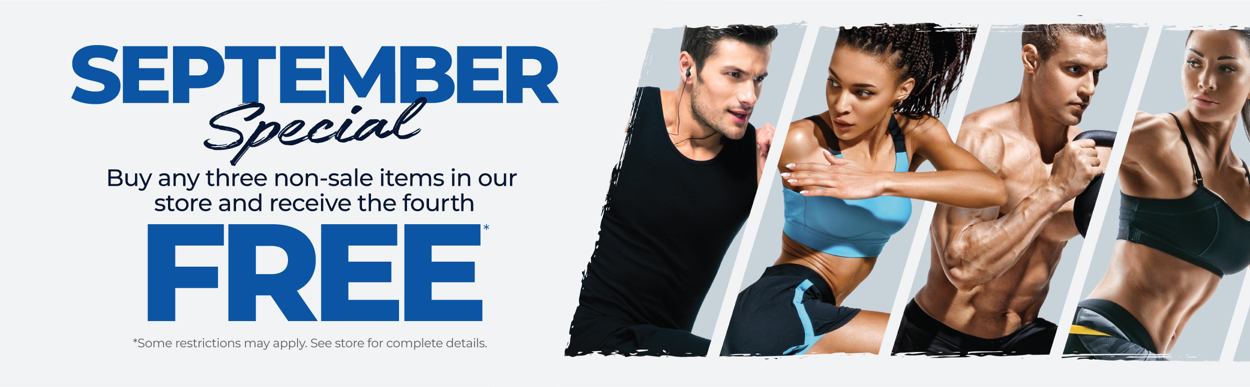 September Special , buy any three non sale items in our store and receive the fourth free